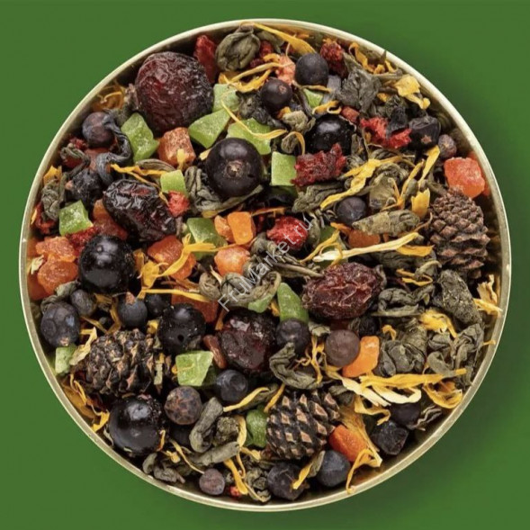 Фруктовый зеленый чай Знахарь Тайги листовой рассыпной с ягодами и фруктами Emir Tea 200 г