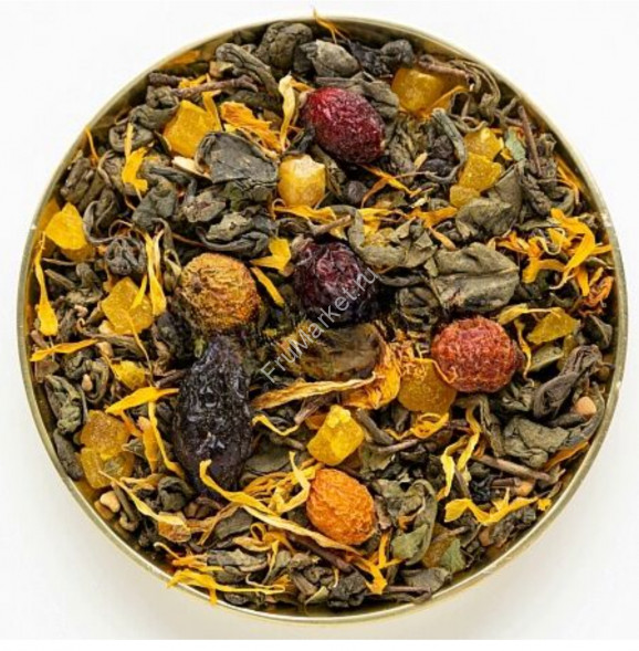 Фруктовый зеленый чай Ночи Рио де Жанейро листовой рассыпной с ягодами и фруктами Emir Tea 200 г