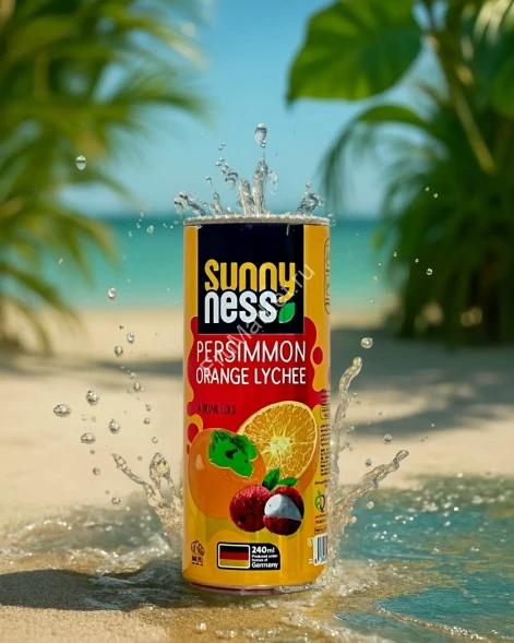 Фруктовый напиток с кусочками фруктов Sunny Ness Хурма-Апельсин-Личи 0,24 л