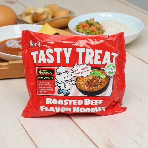 Китайская лапша быстрого приготовления Tasty Treat со вкусом жареной говядины 84 г