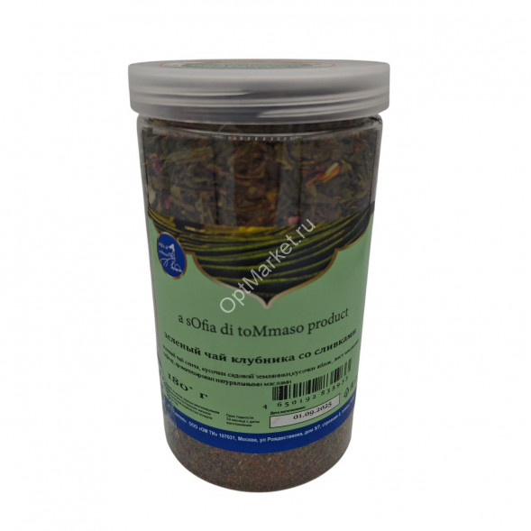 Чай Зеленый Клубника со сливками Sofia di Tommaso 180 г