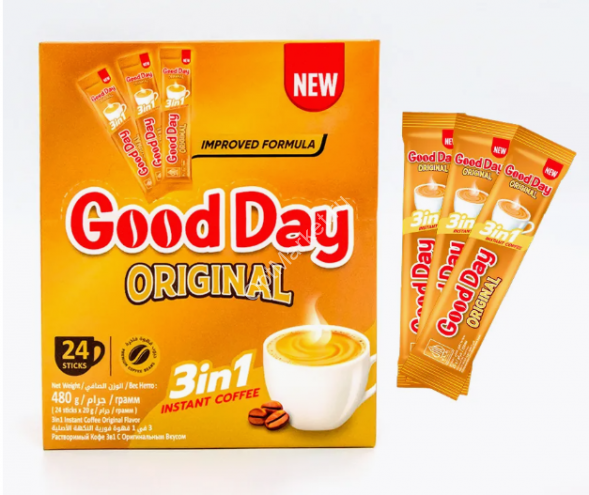 Кофе в пакетиках растворимый 3 в 1 Good Day Original 480 г